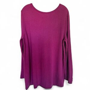 Soft Surroundings Reserva Pink Berry Wool Pleated Sweater | XL